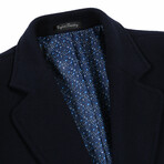 Wool Blend Breasted Top Coat // Navy (38S)