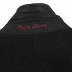 Wool Blend Breasted Top Coat // Black (38S)