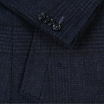 Wool Blend Breasted Top Coat BIB // Gray + Blue (42L)