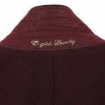 Wool Blend Breasted Top Coat // Burgundy (38S)