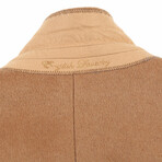Wool Blend Breasted Top Coat // Camel (38S)