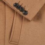 Wool Blend Breasted Top Coat // Camel (38S)