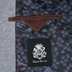 Wool Blend Breasted Top Coat // Light Gray (38S)