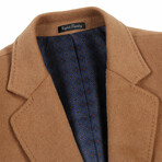 Wool Blend Breasted Top Coat // Camel (38S)