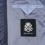 Wool Blend Breasted Top Coat BIB // Gray + Blue (42L)