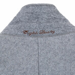 Wool Blend Breasted Top Coat // Light Gray (38S)