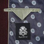 Wool Blend Breasted Top Coat // Burgundy (38S)