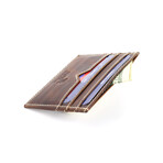 Oil Pull Up Slim Card Case // Brown