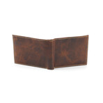 Oil Pull Up Center Flap Bi-Fold // Brown