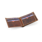 Oil Pull Up Center Flap Bi-Fold // Brown
