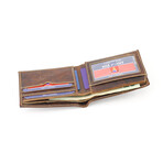 RFID Hunter Leather Men's Bi-Fold Wallet // Brown