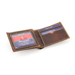 Oil Pull Up Center Flap Bi-Fold // Brown