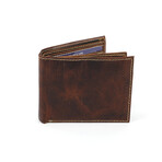 Oil Pull Up Center Flap Bi-Fold // Brown