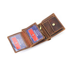 RFID Hunter Leather Men's Euro Hipster Wallet // Brown