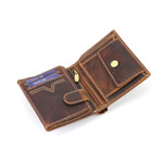 RFID Hunter Leather Men's Euro Hipster Wallet // Brown