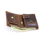 RFID Hunter Leather Men's Euro Hipster Wallet // Brown