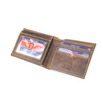 RFID Hunter Leather Men's Bi-Fold Wallet // Brown