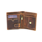 RFID Hunter Leather Men's Euro Hipster Wallet // Brown