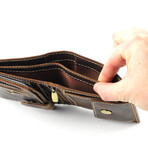 RFID Hunter Leather Men's Euro Hipster Wallet // Brown