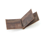 Hunter Leather Center Flap Bi-Fold // Brown