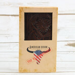 Tooled Leather Men's Long Wallet // Brown