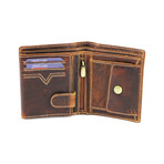 RFID Hunter Leather Men's Euro Hipster Wallet // Brown