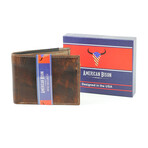 RFID Hunter Leather Men's Bi-Fold Wallet // Brown