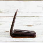Tooled Leather Men's Top Flap Bi-Fold Wallet // Tan