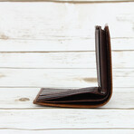 Tooled Leather Men's Top Flap Bi-Fold Wallet // Tan