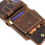 RFID Hunter Leather Men's Euro Hipster Wallet // Brown