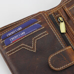 RFID Hunter Leather Men's Euro Hipster Wallet // Brown