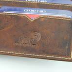 RFID Hunter Leather Men's Bi-Fold Wallet // Brown
