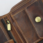 RFID Hunter Leather Men's Euro Hipster Wallet // Brown