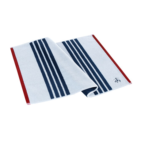 Nautical Blanket Stripe Bath Mat (White)