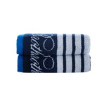 Nautical Blanket Stripe Hand Towel // Navy (Single)