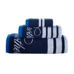 Nautical Blanket Stripe Towel Set // Set of 3 (White)