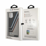 Motorsport Collection // IML iPhone Case // Printed Tricolor Stripes + Translucent Zones + Printed Logo (iPhone 14)