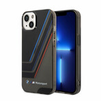 Motorsport Collection // IML iPhone Case // Printed Tricolor Stripes + Translucent Zones + Printed Logo (iPhone 14)