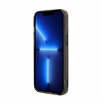 Motorsport Collection // IML iPhone Case // Printed Tricolor Stripes + Translucent Zones + Printed Logo (iPhone 14)