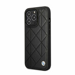 Leather Signature Collection // Genuine Leather iPhone Case // Quilted Pattern (iPhone 14)
