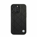Leather Signature Collection // Genuine Leather iPhone Case // Quilted Pattern (iPhone 14)