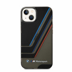 Motorsport Collection // IML iPhone Case // Printed Tricolor Stripes + Translucent Zones + Printed Logo (iPhone 14)
