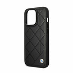 Leather Signature Collection // Genuine Leather iPhone Case // Quilted Pattern (iPhone 14)