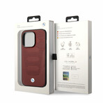 Leather Signature Collection // Genuine Leather iPhone Case // Perforated Seats Design // Red (iPhone 14 Plus)