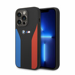 M Collection // Silicone Case // Tricolor Printed + Logo (iPhone 14)