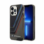 Motorsport Collection // IML iPhone Case // Printed Tricolor Stripes + Translucent Zones + Printed Logo (iPhone 14)