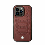 Leather Signature Collection // Genuine Leather iPhone Case // Perforated Seats Design // Red (iPhone 14 Plus)