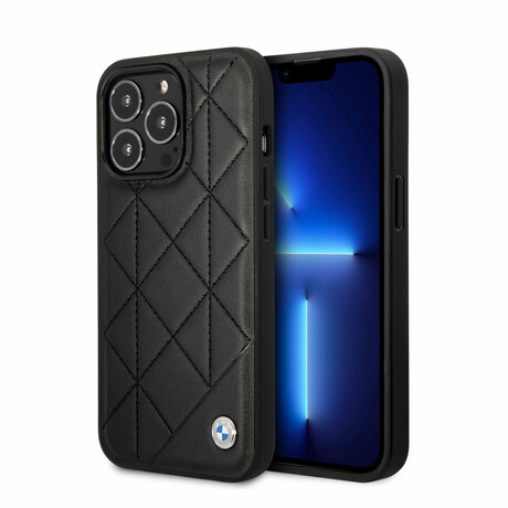 Leather Signature Collection // Genuine Leather iPhone Case // Quilted Pattern (iPhone 14)