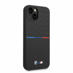 M Collection // Silicone Case // Printed UV Varnish Pattern + Tricolor Line + Logo (iPhone 14)