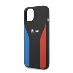 M Collection // Silicone Case // Tricolor Printed + Logo (iPhone 14)